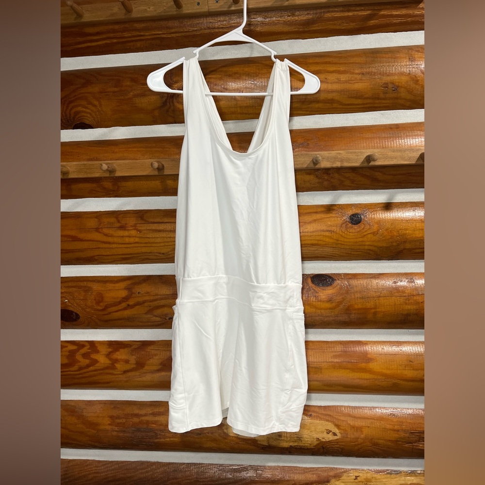Calia Pure White Run Racerback Romper‎
